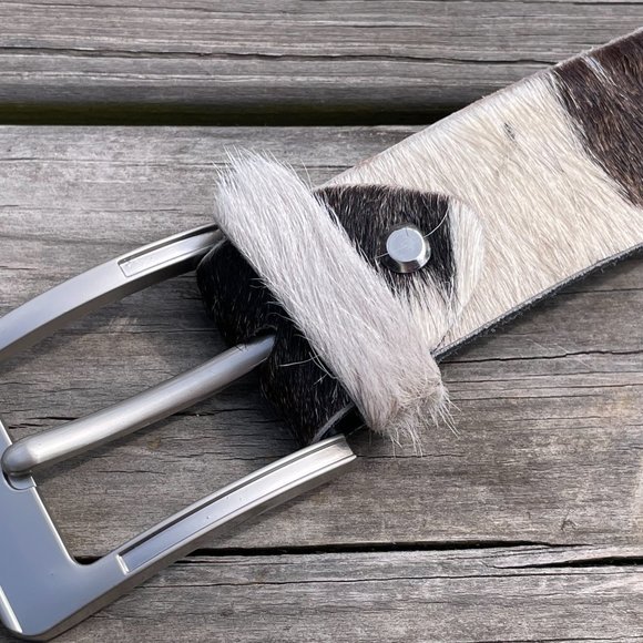 Original COWHIDE BELTS with Full Grain Leather Backside Unisex 100% Real Cowhide - Picture 4 of 15